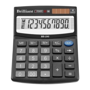 Калькулятор Brilliant 10 розрядів 2 живлення (BS-210) 