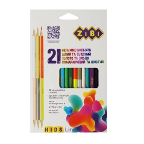 Карандаши цветные Zibi трехгранные 21 цвет (ZB.2441)