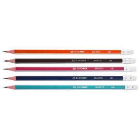 Олівець графітовий Buromax НВ трикутний з гумкою туба BM.8510-100