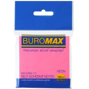 Блок для нотаток Buromax NEON рожевий BM.2382-10