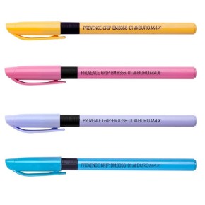 Ручка масляная Buromax синяя с резиновым гриппом BM.8356-01