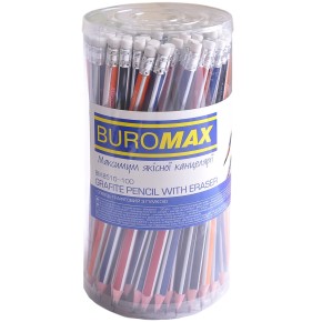 Олівець графітовий Buromax з гумкою BM.8510