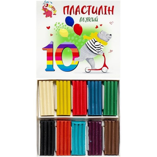 Пластилін Jumbi 10 кольорів 180 г КТ230603