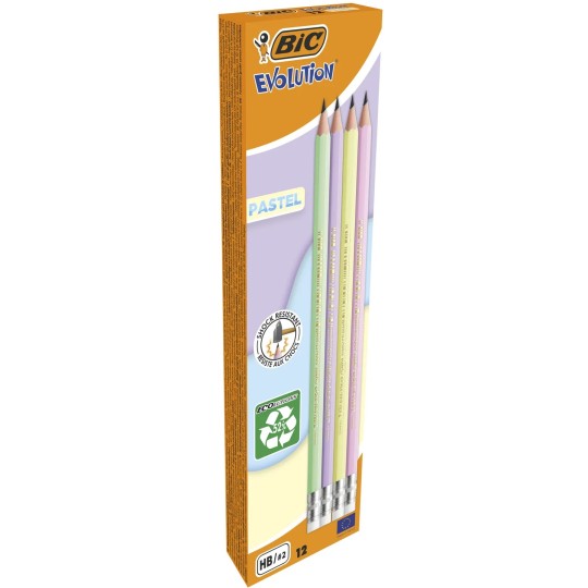 Карандаш графитовый Bic Ecolution Pastel с резинкой (bc518306)