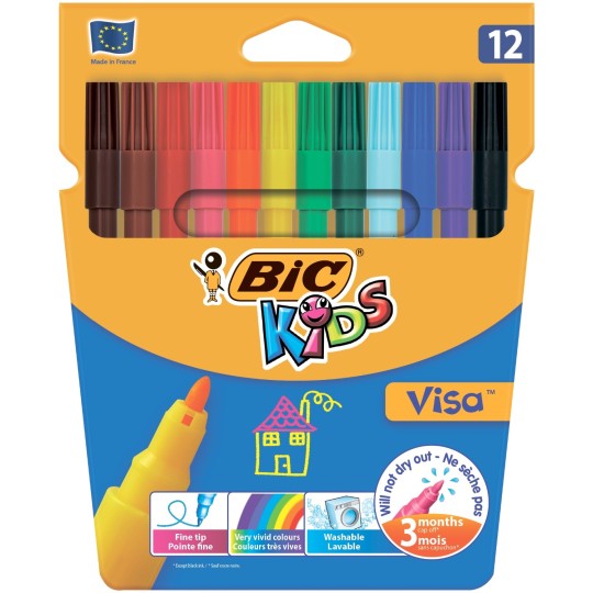 Фломастери Bic Visa 12 кольорів (bc888695)