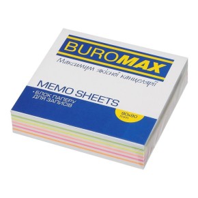 Блок паперу для нотаток Buromax Люкс Веселка Neon 90х90 мм 230 аркушів 70 г/м² не склеєний BM.2241