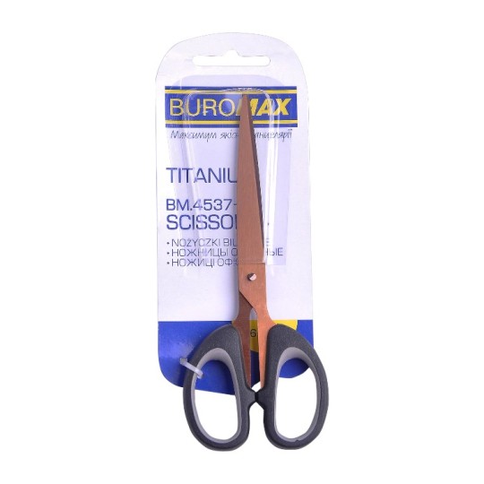 Ножицi офiснi Buromax Titan 16.3 см сірі вставки (BM.4537-09)
