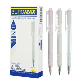 Ручка гелевая Buromax Novel прозрачная (BM.8372-01)