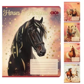 Зошит шкільний Zibi Kids Line Horses 24 аркушів клітинка (ZB25.1770K)