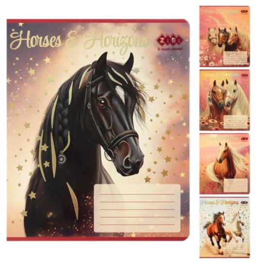 Тетрадь школьная Zibi Kids Line Horses 24 листов клетка (ZB25.1770K)