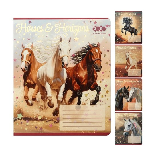 Тетрадь школьная Zibi Kids Line Horses 24 листов линия (ZB25.1770L)