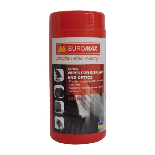 Салфетки для очистки экранов и оптики Buromax Jobmax (BM.0802)