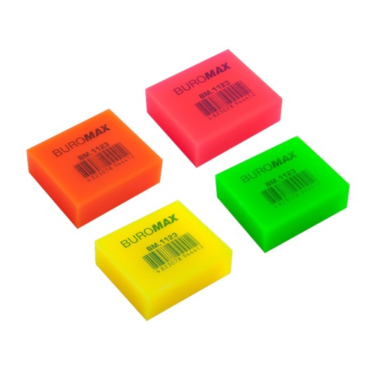 Ластик Buromax Неон 40х35х14 мм (BM.1123)