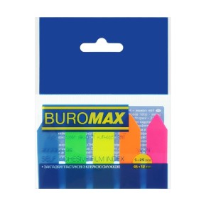 Закладки пластикові Buromax Neon Стрілки 45х12 мм  клейким шаром асорті (BM.2308-98)