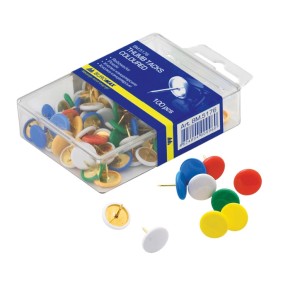 Кнопки кольорові Buromax 100 штук в пластиковому контейнері (BM.5176)