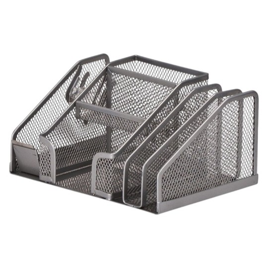 Органайзер настольный металлический Buromax 21x15x10 см серебро (BM.6241-24)