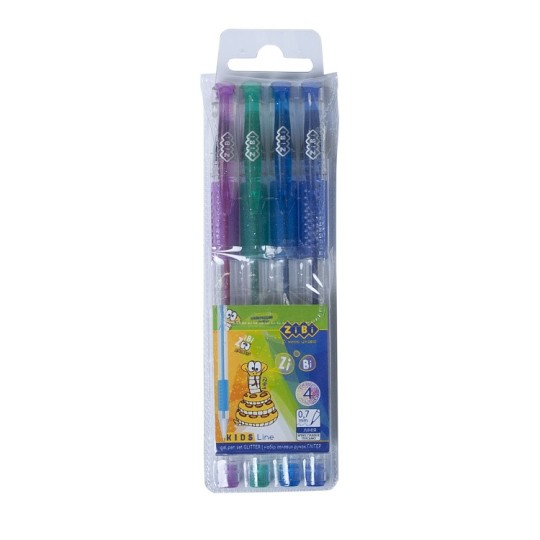 Набор гелевых ручек ZiBi Glitter 4 цвета (ZB.2200-99)