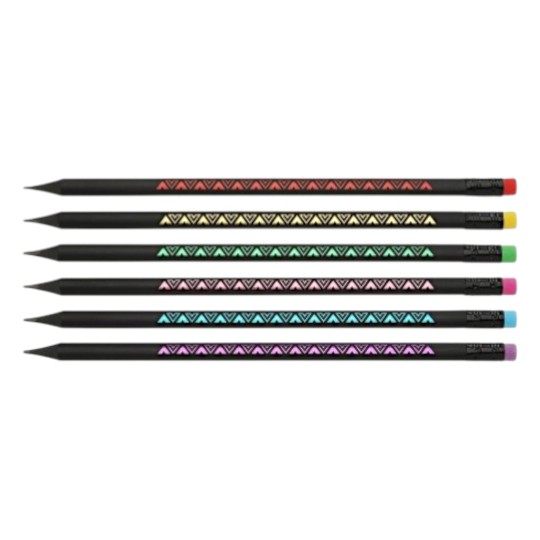 Олівець графітовий ZiBi HB Black Decor тригранний з гумкою (ZB.2321)