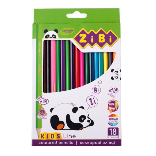 Олівці кольорові ZiBi Kids Line 18 кольорів (ZB.2415)
