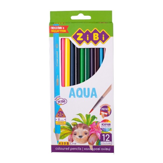 Олівці кольорові ZiBi Kids Line Акварель 12 кольорів (ZB.2475)