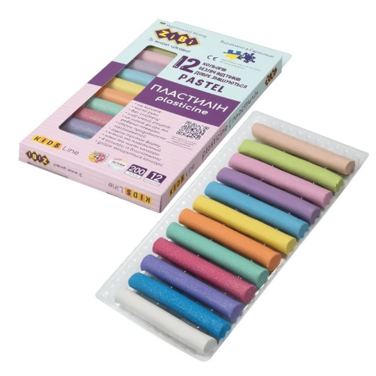 Пластилин ZiBi Kids Line Pastel 12 цветов 200 г (ZB.6240)