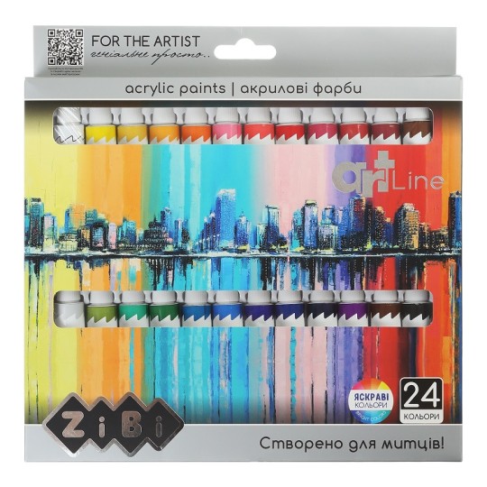 Фарби акрилові ZiBi ART Line 24 кольори 12 мл (ZB.6664)