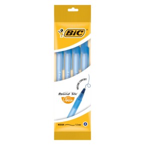 Набор ручек шариковых BIC Round Stic 4 штуки синие (bc944176)