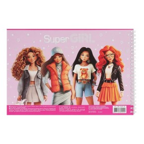 Альбом для рисования Kids Line Super Girl А4 20 листов на пружине (ZB.1443-10)