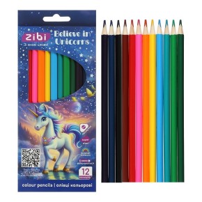Олівці кольорові ZiBi Kids Line Unicorn 12 кольорів (ZB.2454)