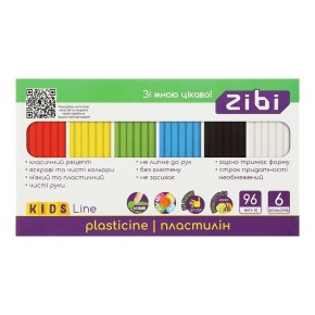 Пластилін ZiBi Kids Line 6 кольорів 96 г (ZB.6271)