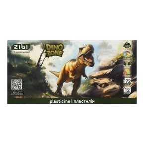 Пластилін ZiBi Kids Line Dino 12 кольорів 192 г (ZB.6279)