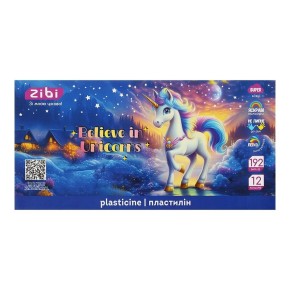 Пластилін ZiBi Kids Line Unicorn 12 кольорів 192 г (ZB.6282)