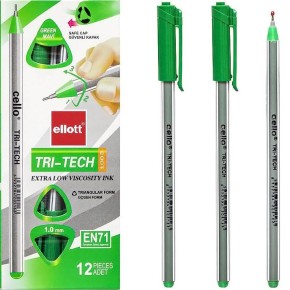 Ручка масляная Ellot Tri-Tech зеленая CL1003-12