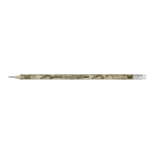 Олівець графітовий Buromax Military з гумкою (BM.8528)