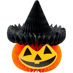 Паперовий декор на Halloween об'ємний Гарбуз у капелюсі 28х24 см (HW-8)