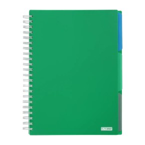 Тетрадь на пружине Buromax Bright А4 120 листов 3 разделителя клетка зелёный (BM.24345912-04)