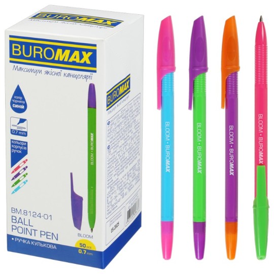 Ручка кулькова Buromax Bloom 0.7 мм синя (BM.8124-01)