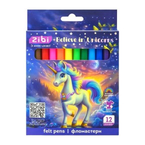 Фломастеры ZiBi Kids Line Unicorn 12 цветов (ZB.2826)