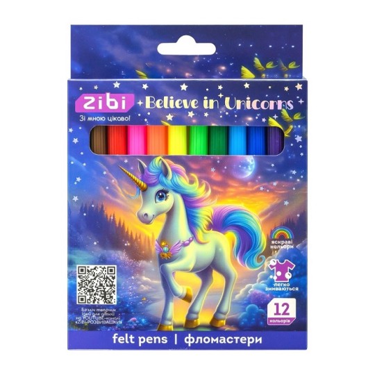 Фломастеры ZiBi Kids Line Unicorn 12 цветов (ZB.2826)