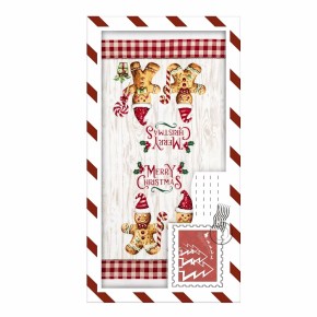 Подарунковий набір рушничків Ardesto Christmas Gingerbread 38х63 см 2 штуки (ART3863HGB)
