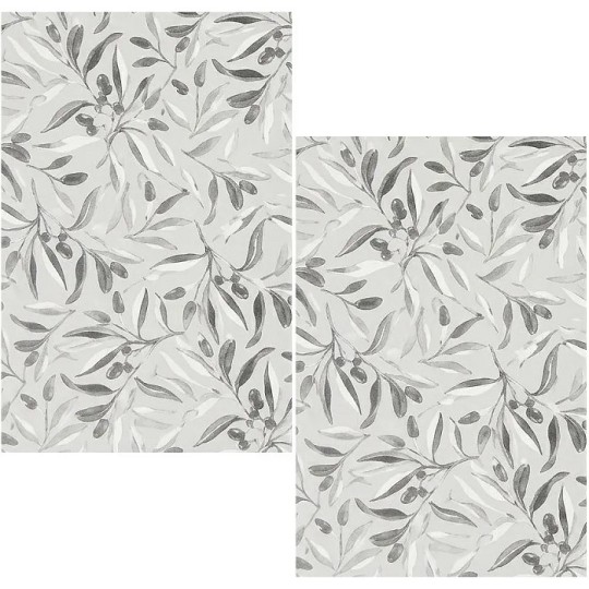 Набір рушників для кухні Ardesto Leaves Grey 2 штуки 38х63 см cірий (ART3863GL)