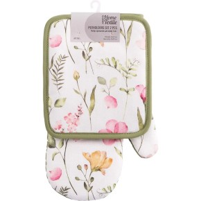 Набор прихваток Ardesto Spring flowers 2 штуки 18х20 см 18х30 см белый (ART14FL)