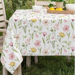 Скатерть ArdestoT Spring flowers 120х140 см белый (ART07FL)