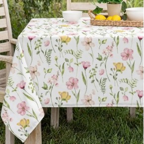 Скатерть Ardesto Spring flowers 140х180 см белый (ART08FL)