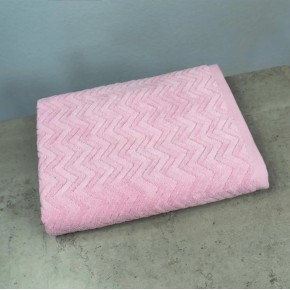Полотенце махровое велюр жаккардовый 70х140 см 550 г/м2 розовое
