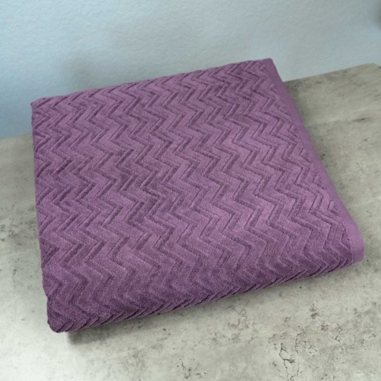 Полотенце махровое велюр жаккардовый 40х70 см 550 г/м2 темно-фиолетовый