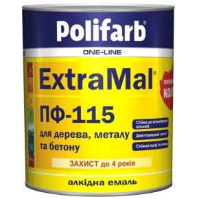 Емаль Polifarb ExtraMal ПФ-115 білий 0,9 кг