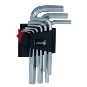 Набор Г-образных ключей Нex 9 единиц, S2, 1,5-10 мм HAISSER (102886)