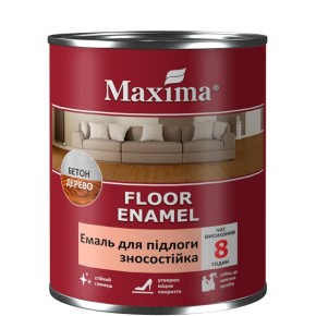 Емаль акрилова для дерев'яних та бетонних підлог ТМ "Maxima" жовто-коричнева 0,9 л
