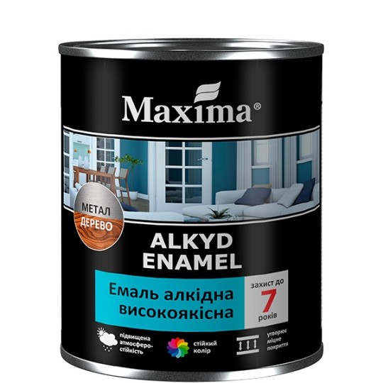 Емаль алкідна високоякісна Maxima біла 2.3 кг